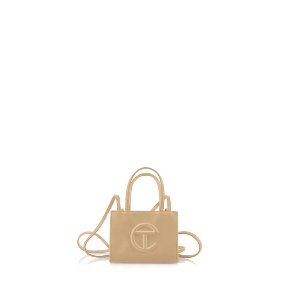 small cream telfar shopping bag